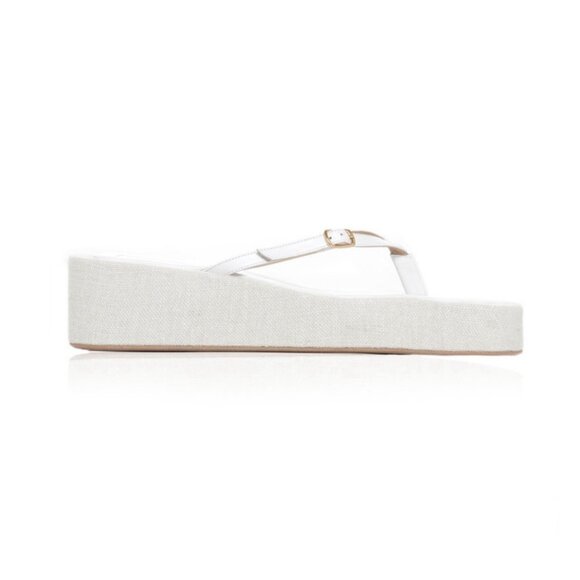 Jacquemus  Les Tatanes Lin Leather Platform Sandals Women’s Sz 40 US 9 White. #4 - Picture 1 of 13